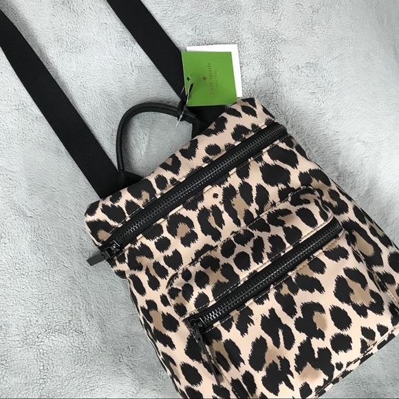 kate spade leopard backpack
